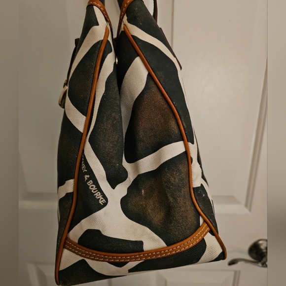 Dooney & Bourke Vintage Giraffe Shopper tote in canvas with leather trim EUC - Picture 6 of 15